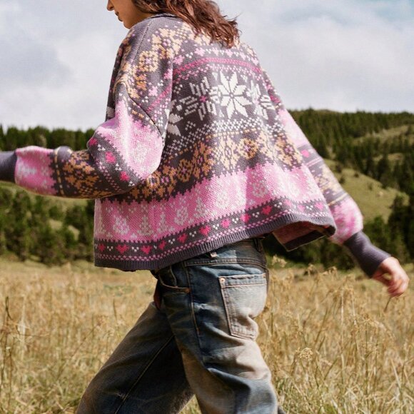 Casual Women's Multicolor Cardigan Sweater - Picture 2 of 8